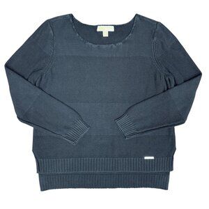 Women's MICHAEL KORS Black Pullover Split-Hem Sweater- Size‎ L